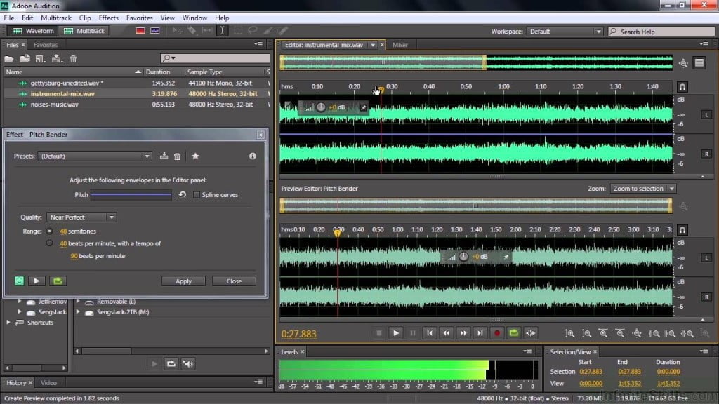 search adobe audition sound effects timber