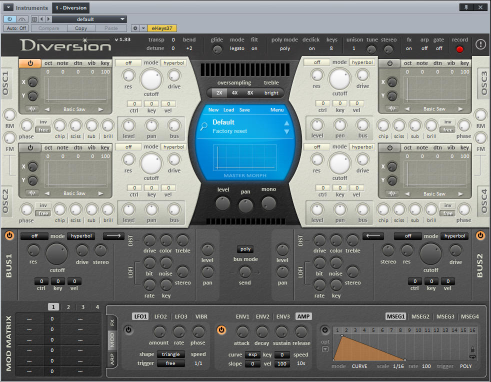 Program plugins. FXPANSION sh101 : strobe1 VST. Dmitry sches - diversion. ADSR синтезатор VST. Diversion VST.