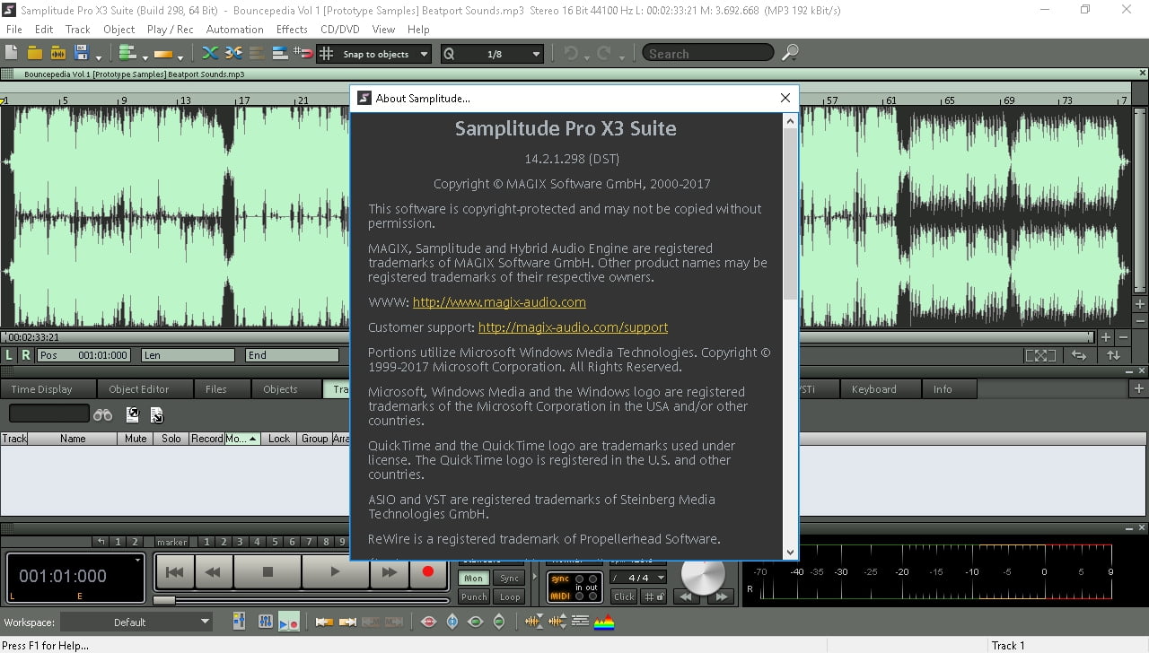 samplitude pro x3 copying audio track