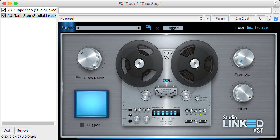 StudioLinked TapeStop FX V1.0 For Mac Free Download