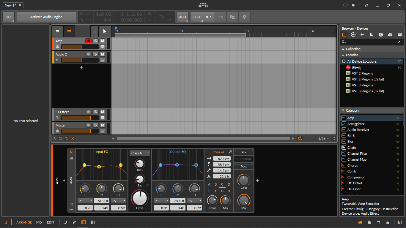 record audio in bitwig studio