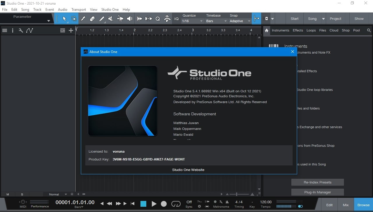 PreSonus - Studio One 5 Professional  [WiN x64] 