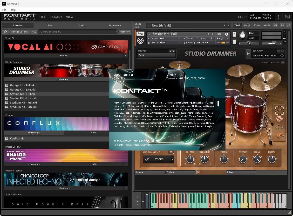Native Instruments - Kontakt 8.4.0 - Portable (STANDALONE, VSTi